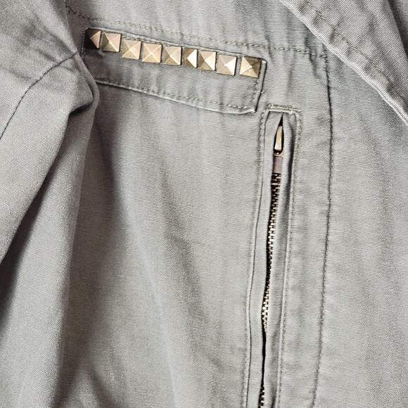 Toska Army Green Studded Jacket, Sz S - Picture 2 of 5